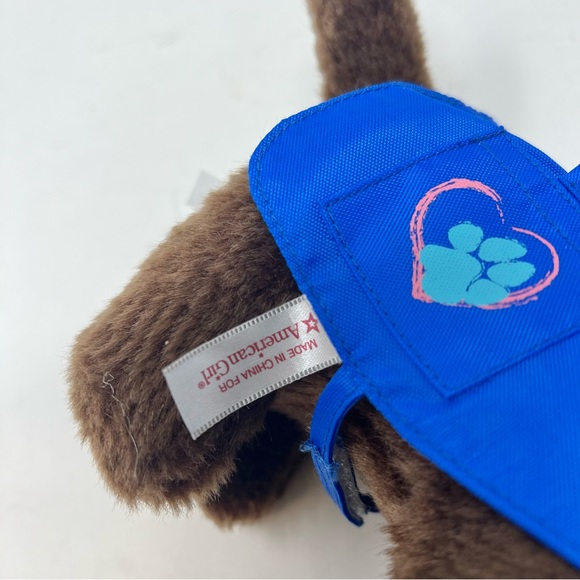 American Girl Chocolate Chip Service Dog Set Labrador Plush Dog and Blue Vest - Picture 8 of 11